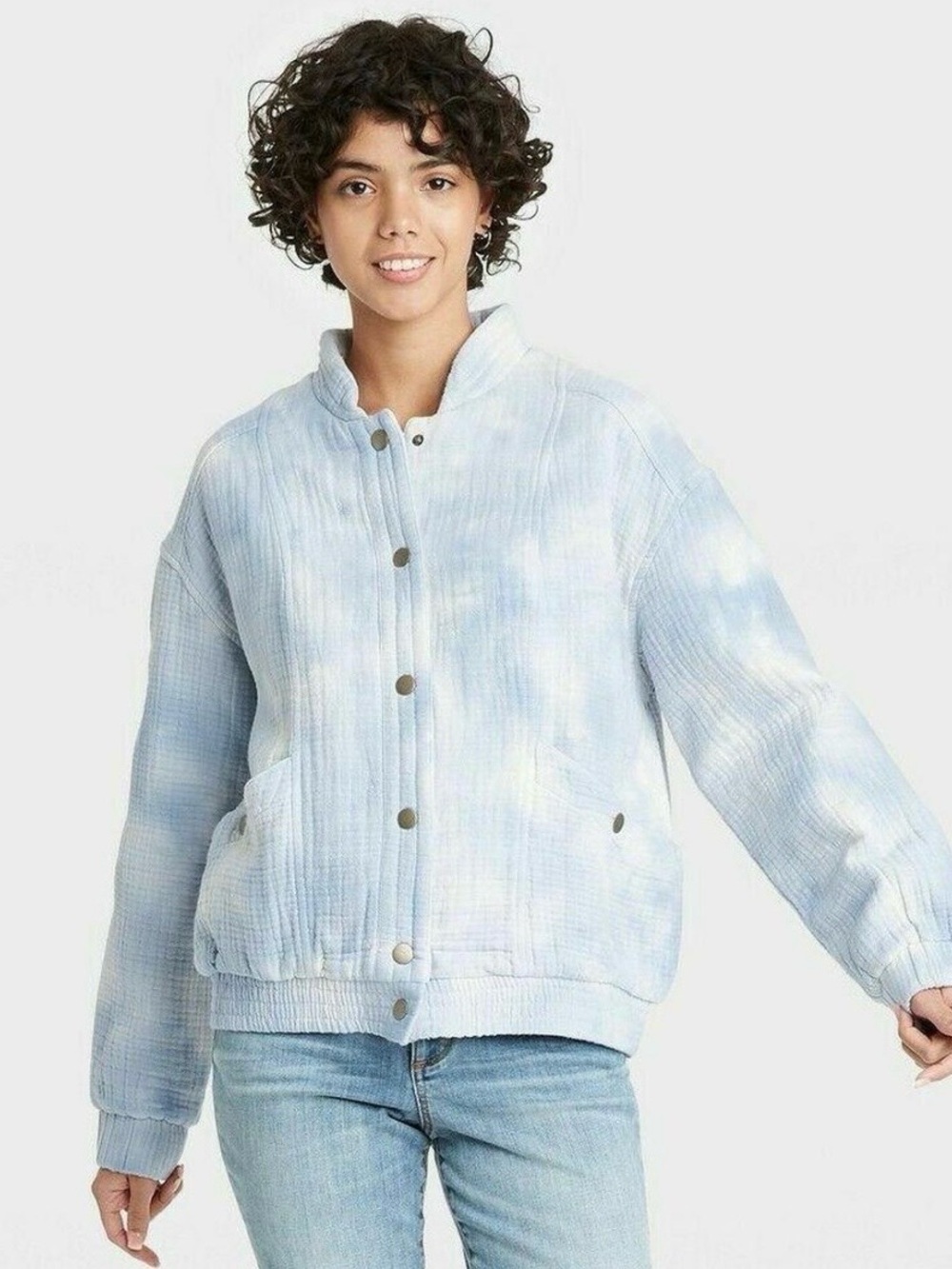 Universal Thread Cotton Quilted Tie Dye Bomber Jacket Size XL
